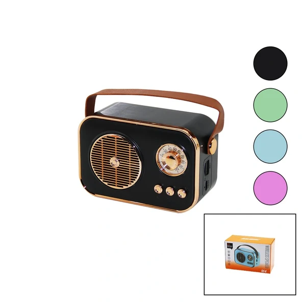 M4 Portable Wi̇reless Hoparlör - Speaker Işikli Usb Şarjli Renkli̇ Kasa - Bronz Çerçeveusb - Dc 5V - Tf (5047) ürün görseli 1