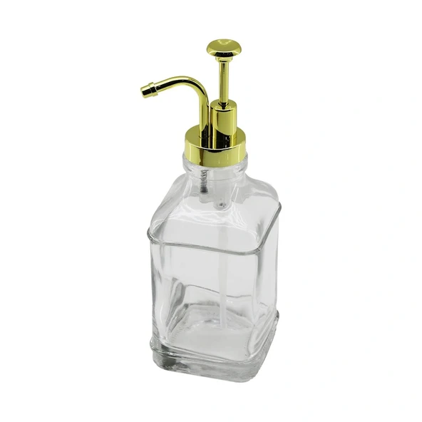Kare Cam Şi̇şe - Şeffaf Sivi Sabunluk 500Ml Pompa - Musluk Ayrik Model Başli (5047) ürün görseli 1