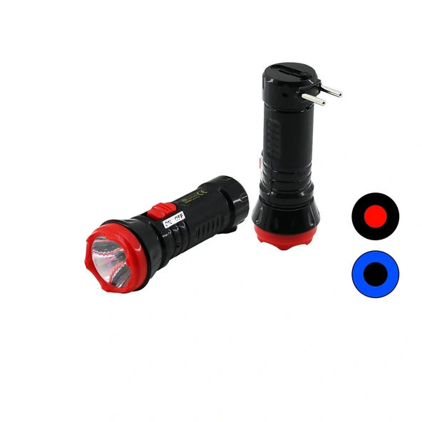 1W Tek Led Fi̇ş Şarjli El Feneri̇ Uzun Mesafeli̇ (5047) ürün görseli 1