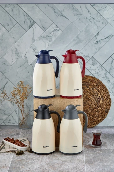 Ckr-2075 1.3Lt Renkli̇ Cam Hazneli̇ Plasti̇k Termos (5047) ürün görseli 1