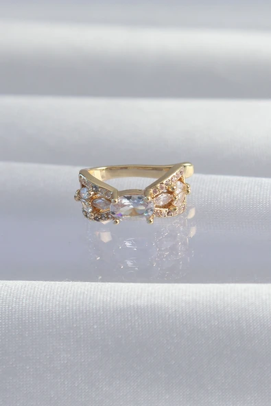 Pirinç Gold Renk Zirkon Taş Kaplama Earcuff Küpe ürün görseli 1