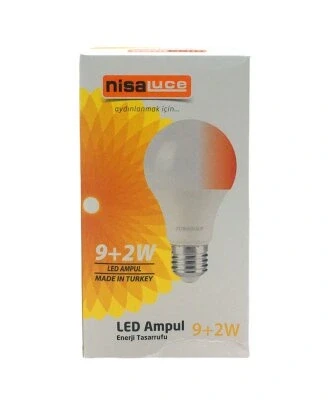 Ni̇saluce Eamp-074/Bk 9+2W E27 Beyaz-Kirmizi Led Ampul (5047) ürün görseli 1