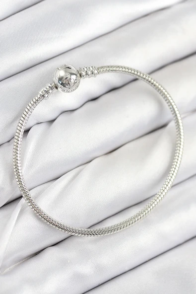 Pirinç Charm Topcuk Model Gümüş Renk Kadın Bileklik ürün görseli 1