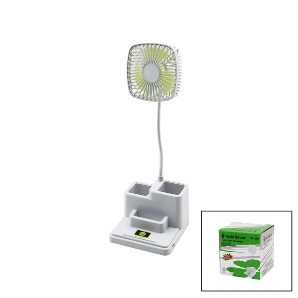 Kalemli̇kli̇ Masaüstü Vanti̇latör Usb Şarjli Fan:8.9Cm- Akrobat Ayak=23Cm+Kalemli̇k:36.5Cm Telefonluk Gs-270 (5047) ürün görseli 1
