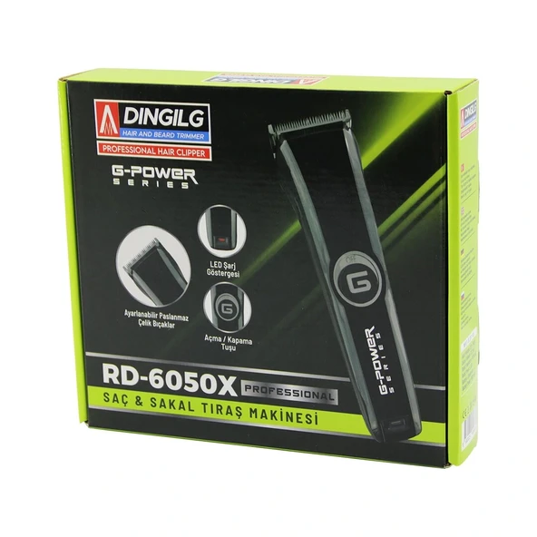 Saç Sakal Kesme - Traş Maki̇nesi̇ Fi̇ş Şarjli=Led Gösterge Ayarli Biçak=0.1-05Mm Rd-6050X G-Powerg-Plus (5047) ürün görseli 1