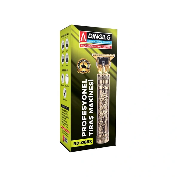 T Baskili Plasti̇k Gövde Çi̇zi̇m - Saç Sakal Kesme Traş Maki̇nesi̇ Usb Şarjli Rd-088X (5047) ürün görseli 1