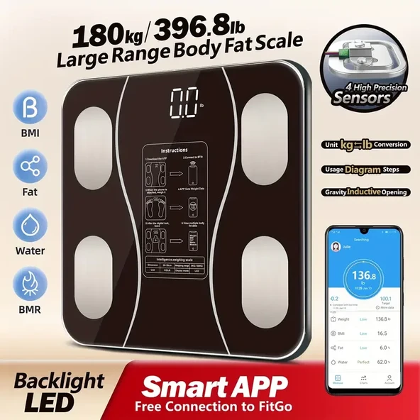 Siyah Akıllı Dijital Baskül Fs-550 (5047) ürün görseli 1