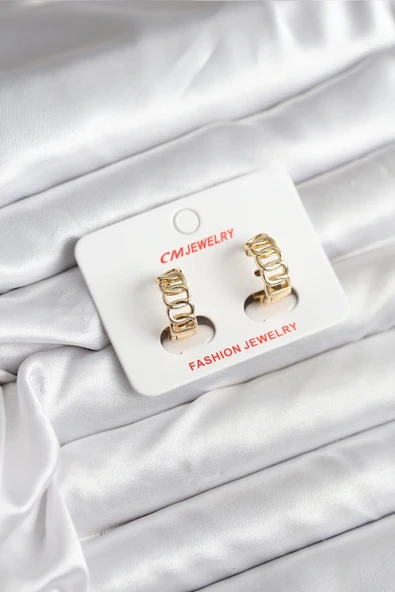 14K Gold Renk Kaplama Samanyolu Model Cm Kadın Küpe ürün görseli 1