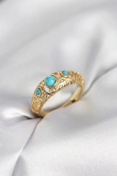 Model Taşlı Gold Renk Kadın Yüzük ürün görseli 1