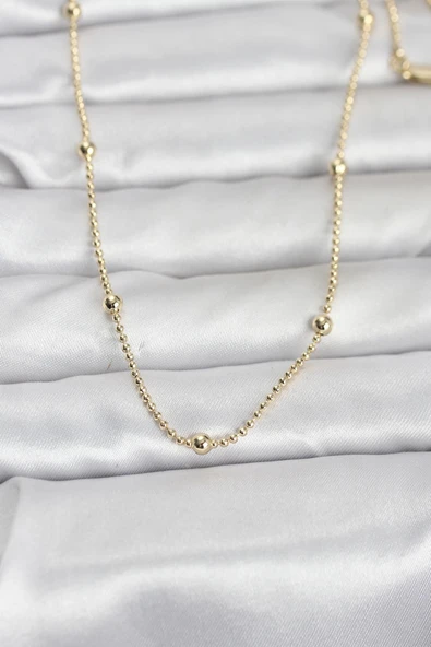 Cm 14K Gold Renk Top Zincir 60 Cm Kadın Kolye ürün görseli 1