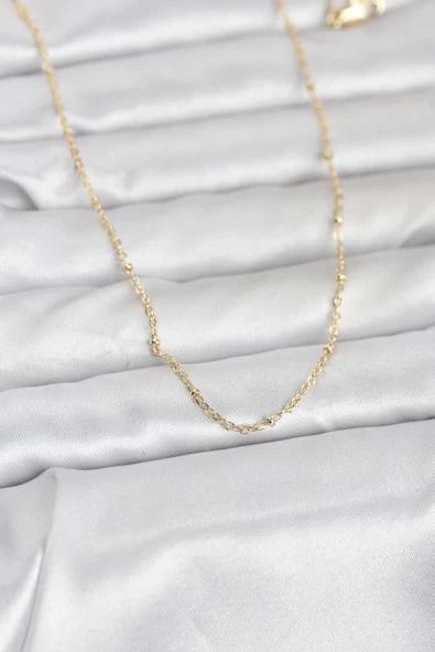 Cm 14K Gold Renk Burgu Model 60 Cm Kadın Kolye ürün görseli 1
