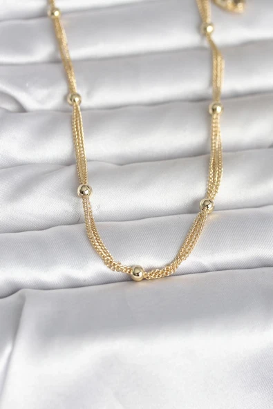 Cm 14K Gold Renk Topçuk Model 60 Cm Kadın Kolye ürün görseli 1