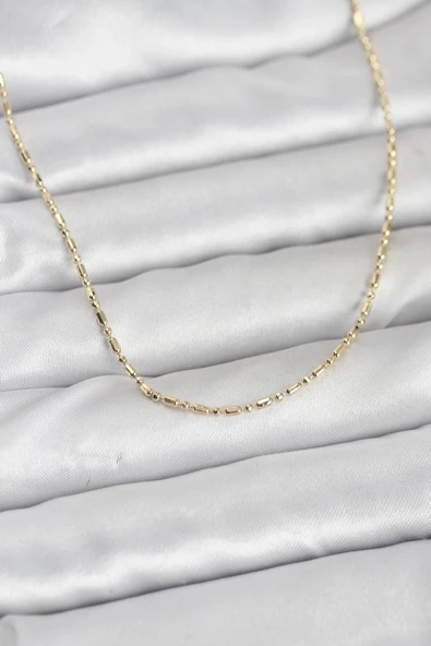 Cm 14K Gold Renk Zincirli 60 Cm Kadın Kolye ürün görseli 1