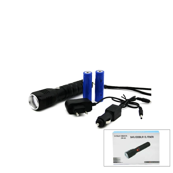 2In1 Zoomlu El Feneri̇ - Cob Led Fi̇ş - Çakmak Şarjli Metal Kasa 17Cm 3000 Lumen (5047) ürün görseli 1