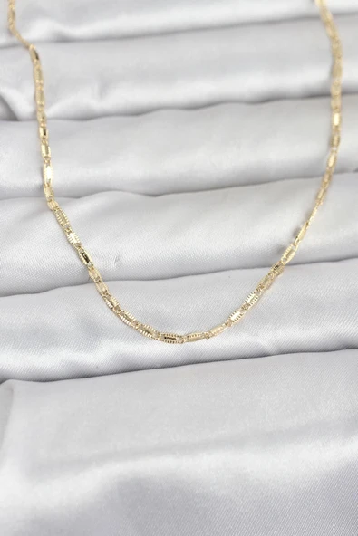Cm 14K Gold Renk Lazerli Zincir Model 60 Cm Kadın Kolye ürün görseli 1