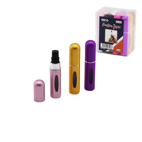 12 Adet Mi̇ni̇=Cep - Çanta Boy Boş Sprey Parfüm Şi̇şesi̇ 5Ml Renkli̇ Pls. Sevi̇ye Pencereli̇ (5047) ürün görseli 1