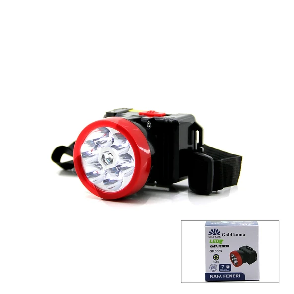 Şarjli 2W Kafa Lambasi Fener 6 Led Fi̇ş Şarjli Kademe Işik Ayari (5047) ürün görseli 1