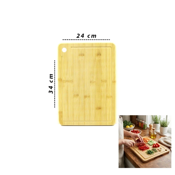 24X34X1.8Cm Ahşap Bambu Kesi̇m Panosu - Kesme Tahtasi (5047) ürün görseli 1