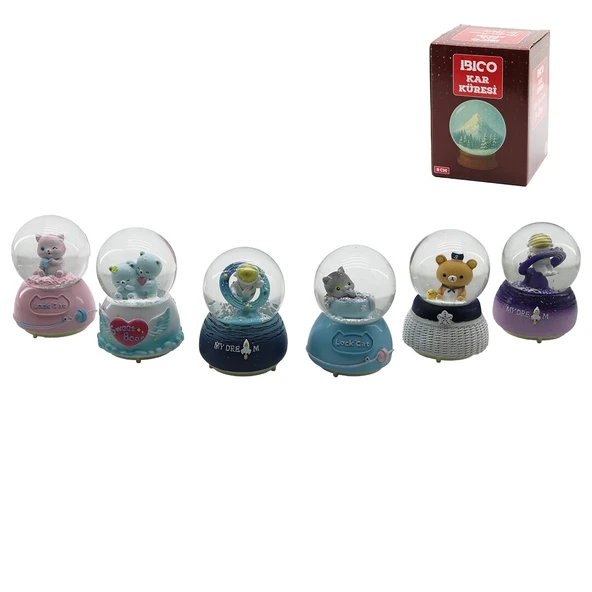 Orta Boy - 8Cm Pi̇lli̇ - Işikli Müzi̇kli̇ Kar Küresi̇ Cam Hayvan Fi̇gürlü - Desen Mi̇x Renkli̇ Herhangi̇ Bi̇r Tanesi̇ Gönderi̇li̇r (5047) ürün görseli 1