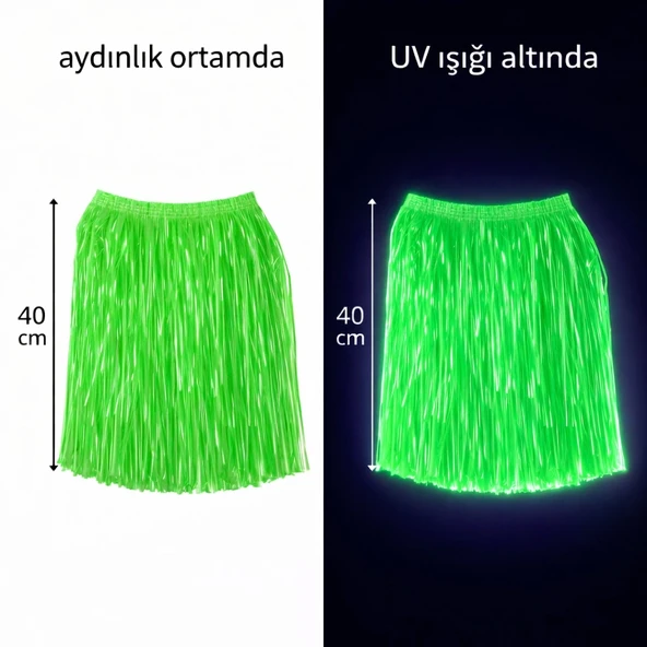 Neon Yeşil Hawaii Parti Eteği 40 Cm (5047) ürün görseli 1