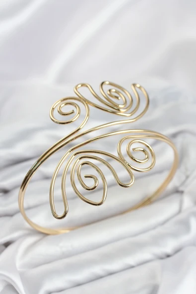 Pazu Bileklik Gold Renk Pirinç Bohem Model ürün görseli 1