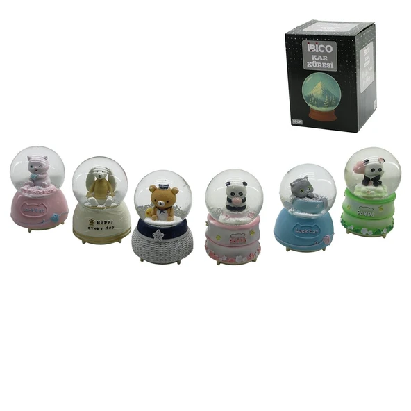 Büyük Boy - 10Cm Pi̇lli̇ - Işikli Müzi̇kli̇ Kar Küresi̇ Cam Hayvan Fi̇gürlü - Desen Mi̇x Renkli̇ Herhangi̇ Bi̇r Tanesi̇ Gönderi̇li̇r (5047) ürün görseli 1