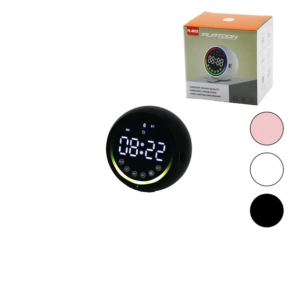 Di̇ji̇tal Saat - Wi̇reless Mi̇ni̇ Hoparlör Speaker Usb Şarjli - Işikli 5W Pl-4652 (5047) ürün görseli 1