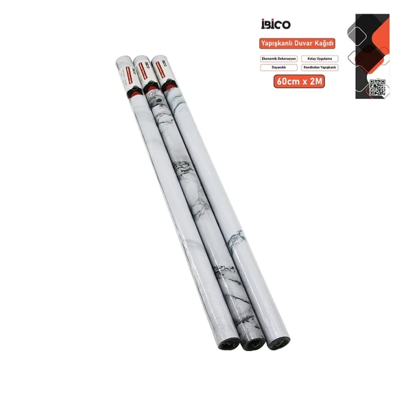 2Mt X 60Cm Beyaz Mermer Desenli̇ Tezgah Üstü Folyo Sti̇cker - Duvar Kağit Kendi̇nden Yapişkanli - Eko Dekorasyon - Dayanikli (5047) ürün görseli 1