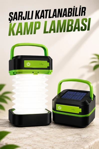 Led Lamba Kamp Lambası Hafif Taşınabilir Süreli Akordeon El Fenerli ürün görseli 1