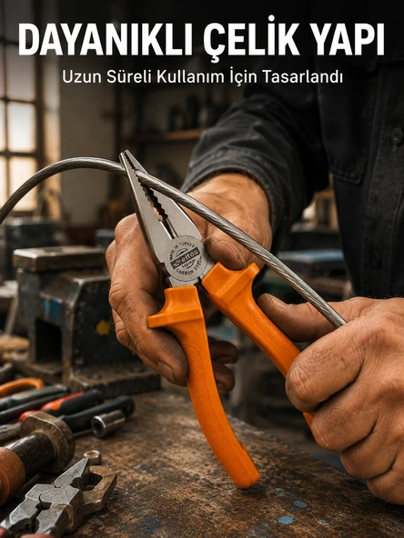 Dövme Çelik Pense Ergonomik Kaymaz Saplı El Aleti ürün görseli 1