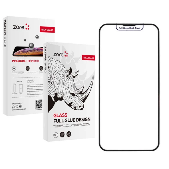 Apple iPhone 13 Zore Rika Premium Temperli Cam Ekran Koruyucu ürün görseli 1