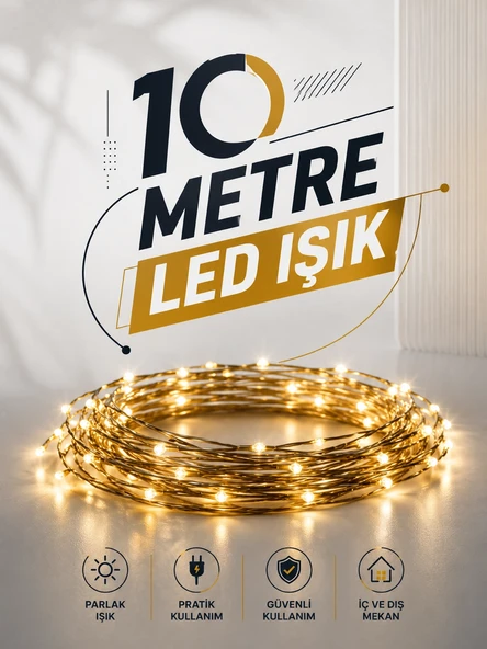 10 Metre Led Işık Gün Işığı Her Ortama Uygun Ampüllü ürün görseli 1