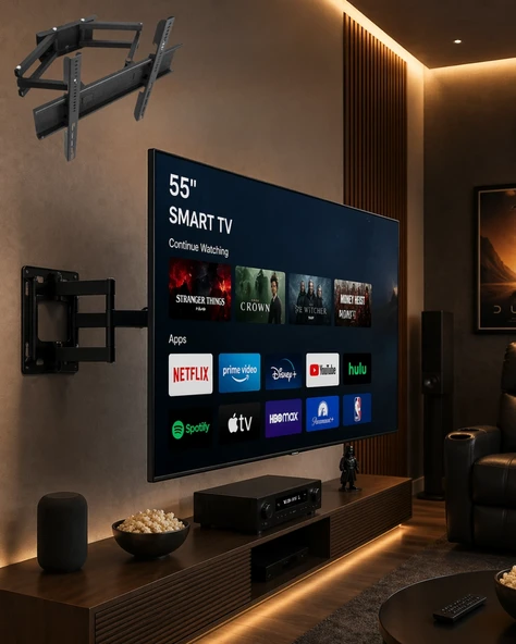 32 55 İnç Televizyon Askı Aparatı Duvara Monte Hareketli Tv Tutucu ürün görseli 1