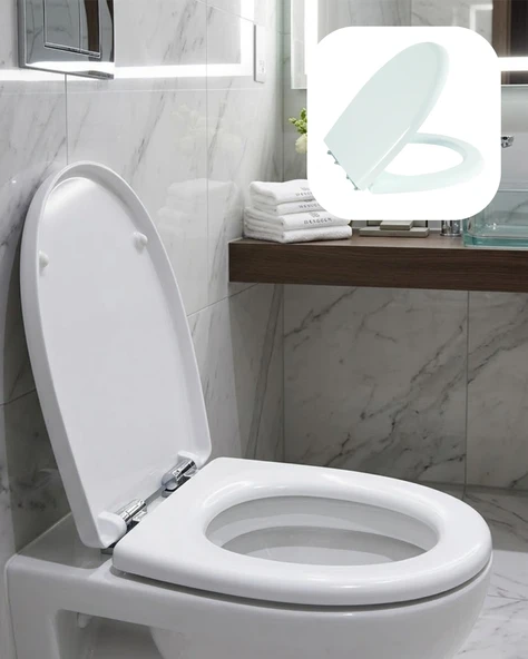 Klozet Kapak Seti Kaydırmaz Alt Yüzey Kolay Temizlik Banyo Aksesuarı ürün görseli 1