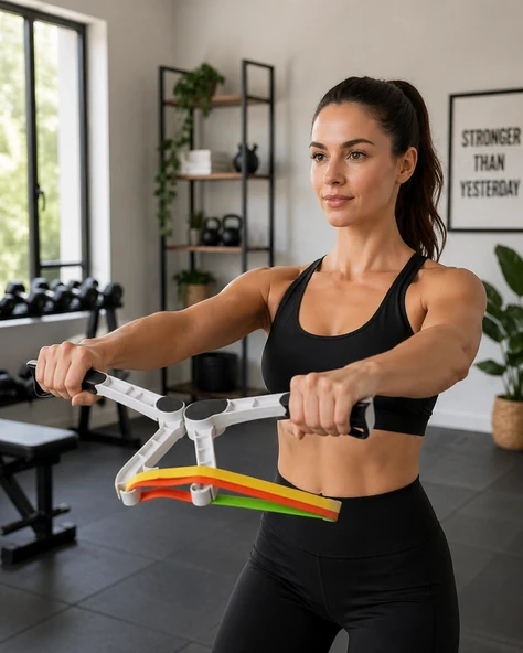 Direnç Bantlı Kol Göğüs Omuz Egzersiz Aleti Evde Fitness Seti ürün görseli 1