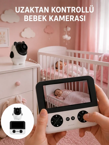 Uzaktan Kontrollü Bebek Kamerası Ninni Zoom Özellikli ürün görseli 1