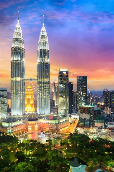 Malezya Kuala Lumpur Temalı Oval Magnet - Resim 5
