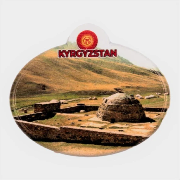 Kırgızistan Taş Rabat Kervansarayı Oval Magnet ürün görseli 1