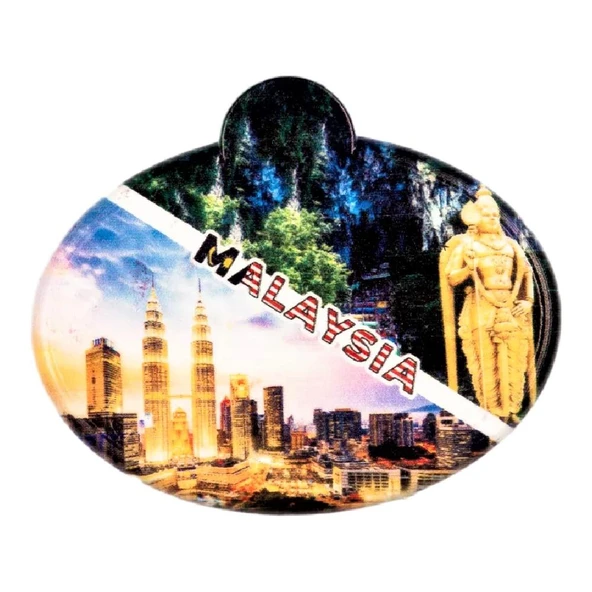 Malezya Kuala Lumpur Temalı Oval Magnet ürün görseli 1