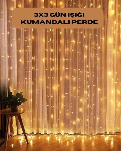 8 Fonksiyonlu Uzaktan Kumandalı Günışığı Perde Peri Led Dekoratif Işık ürün görseli 1