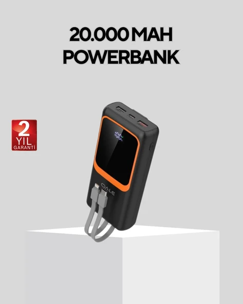 20000 Mah Dijital Ekranlı Çok Kablolu Hızlı ürün görseli 1