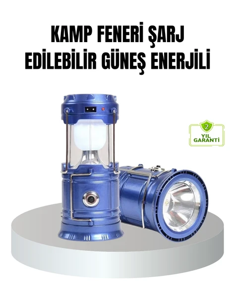 Güneş Enerjili Kamp Lambası Şarjlı Taşınabilir Kompakt Hava Işığı ürün görseli 1