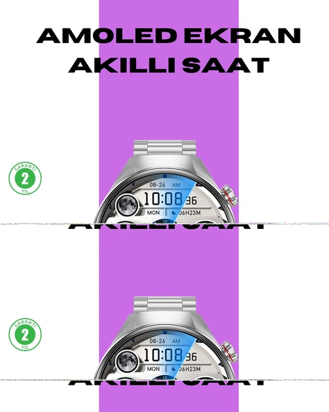 Akıllı Saat Metal Kordonlu Tam Ekran – Arama Takip Özellikli ürün görseli 1