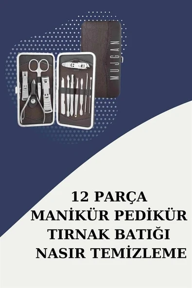 12 Parça Paslanmaz Çelik Kompakt Taşınabilir Manikür Makası Tırnak Makası ürün görseli 1