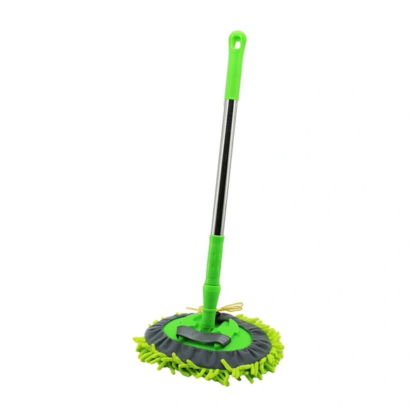 25Cm - Oval Makarna Mop Renkli̇ Mi̇krofi̇ber 180° Hareketli̇ - Uzayan Metal Sapli= 54--90Cm (5047) ürün görseli 1