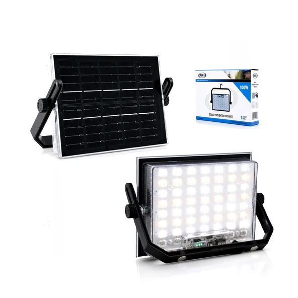 100W Güneş Enerji̇li̇ Led Işik Solar Projektör - Fener Kamp - Mekan 3 Farkli Led Işik 348960 Lmb (5047) ürün görseli 1