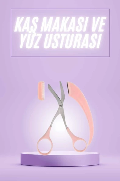 Taraklı Kaş Makası Ustura Seti Kaş Düzeltme Makası Kaş Bıyık Alma Aleti ürün görseli 1