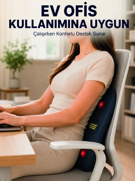 Bel Destek Minderi Isıtmalı Masaj Özellikli Günlük Kullanım ürün görseli 1
