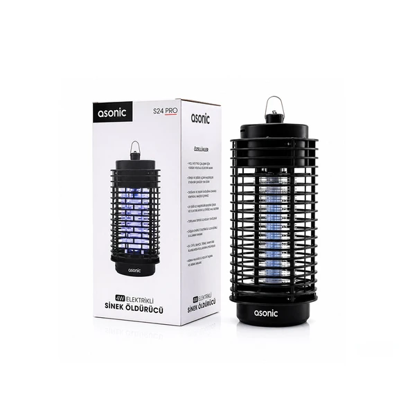 4W - Si̇yah Kokusuz Taşinabi̇li̇r Led Mavi̇ Işikli Si̇nek Öldürücü S24 (5047) ürün görseli 1