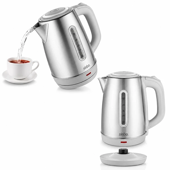 İnoks Çeli̇k Kettle Su Isiticisi Kullanim 1.8Lt 360° Dönebi̇lme Otomati̇k Kapanma Sk-8031 (5047) ürün görseli 1